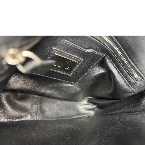 FENDI Leather Baguette Bag Black