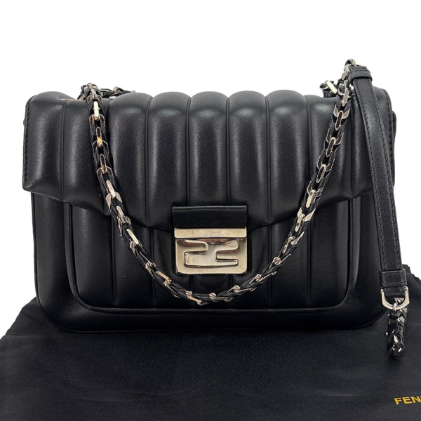 FENDI Leather Baguette Bag Black