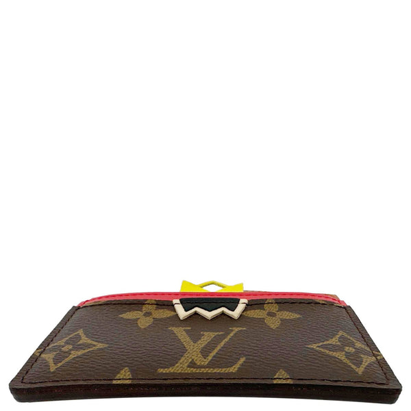 LOUIS VUITTON Tribal Mask Monogram Canvas Card Holder Brown