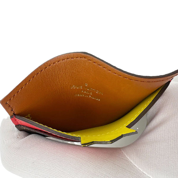 LOUIS VUITTON Tribal Mask Monogram Canvas Card Holder Brown