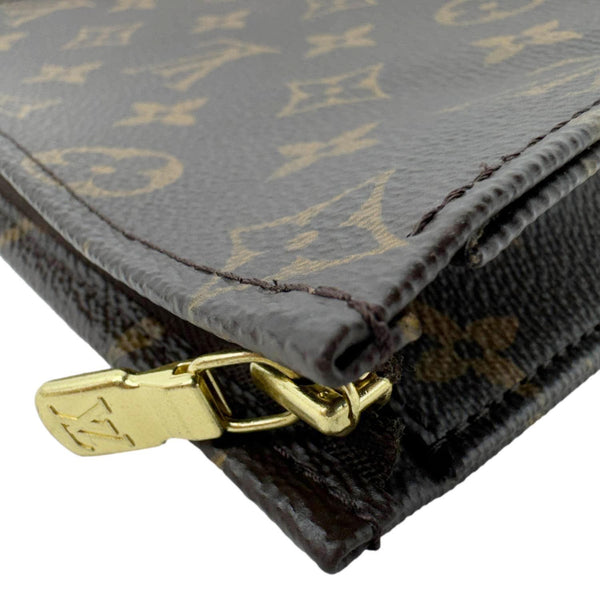LOUIS VUITTON Toiletry Pouch 19 Monogram Canvas Clutch Brown