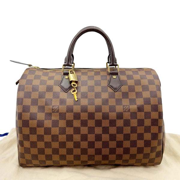 LOUIS VUITTON Speedy 30 Damier Ebene Satchel Bag Brown