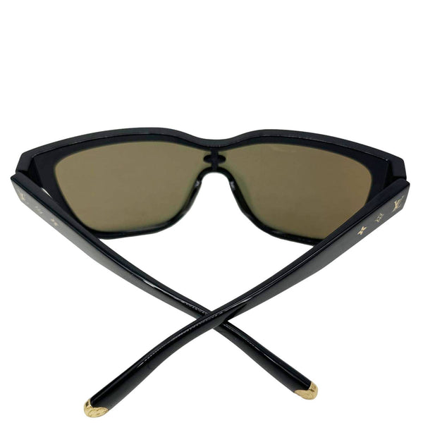 LOUIS VUITTON LV Shadow Z1843U Nylon Frame Square Sunglasses Gold