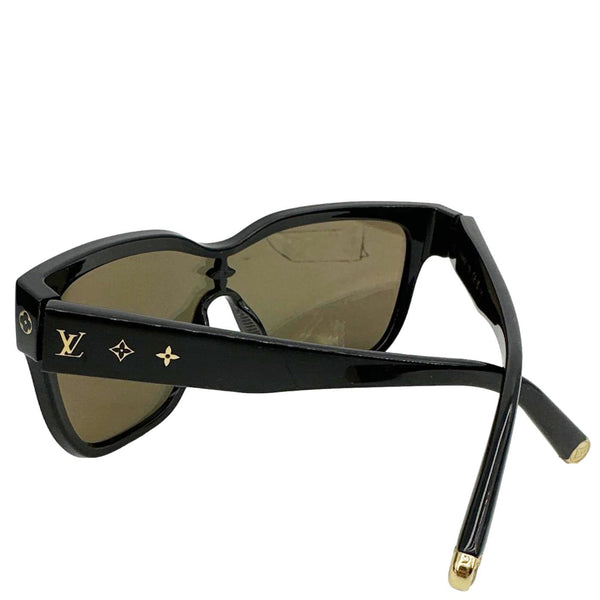 LOUIS VUITTON LV Shadow Z1843U Nylon Frame Square Sunglasses Gold