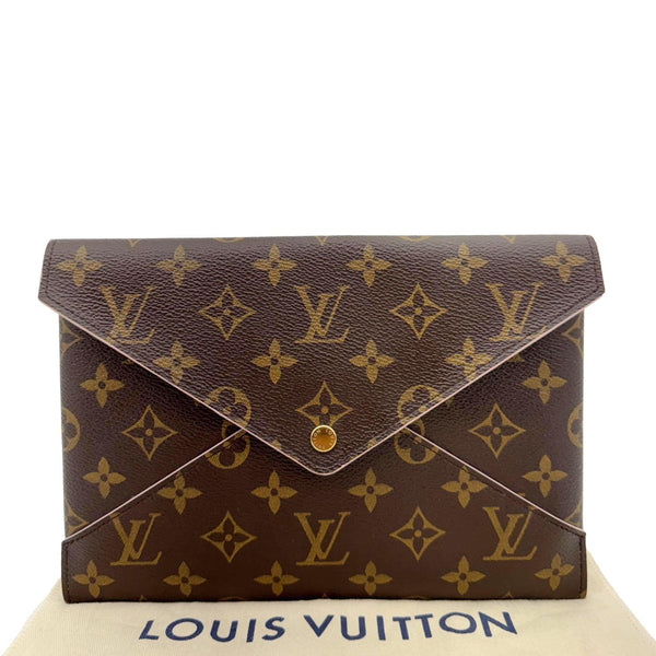 LOUIS VUITTON Kirigami Pochette Large Monogram Canvas Clutch Brown
