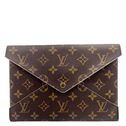 LOUIS VUITTON Kirigami Pochette Large Monogram Canvas Clutch Brown