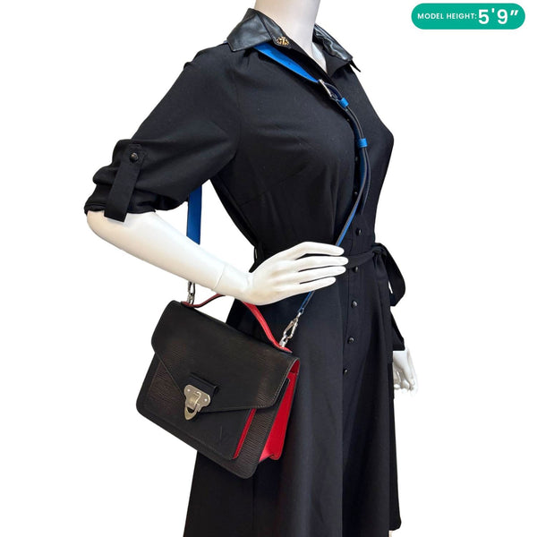 LOUIS VUITTON Neo Monceau Epi Leather Crossbody Bag Black