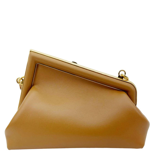FENDI First Small Nappa Leather Shoulder Bag Brown