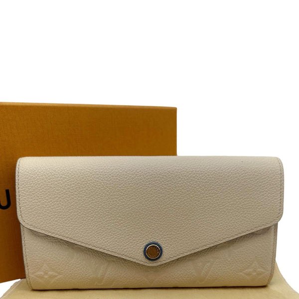 LOUIS VUITTON Sarah Monogram Empreinte Leather Wallet Beige