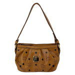 MCM Monogram Visetos Canvas Baguette Bag Cognac
