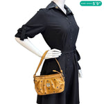 MCM Monogram Visetos Canvas Baguette Bag Cognac