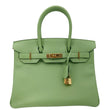 HERMES Birkin 30 Epsom Leather Tote Bag Green