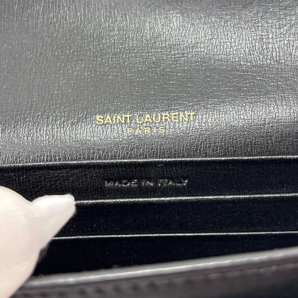 YVES SAINT LAURENT Monogram Sunset Mini Leather Crossbody Bag Black