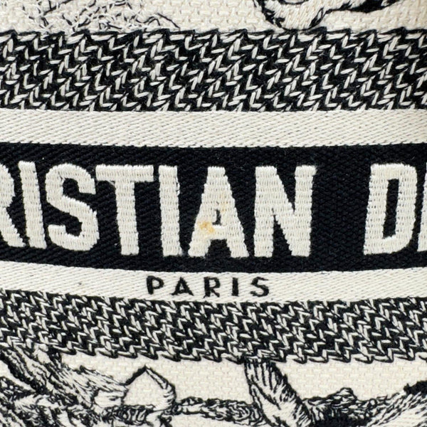 CHRISTIAN DIOR Lady D-Lite Medium Embroidered Zodiac Toile De Jouy Shoulder Bag White
