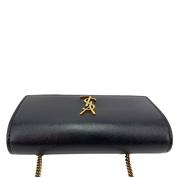 YVES SAINT LAURENT Monogram Sunset Mini Leather Crossbody Bag Black