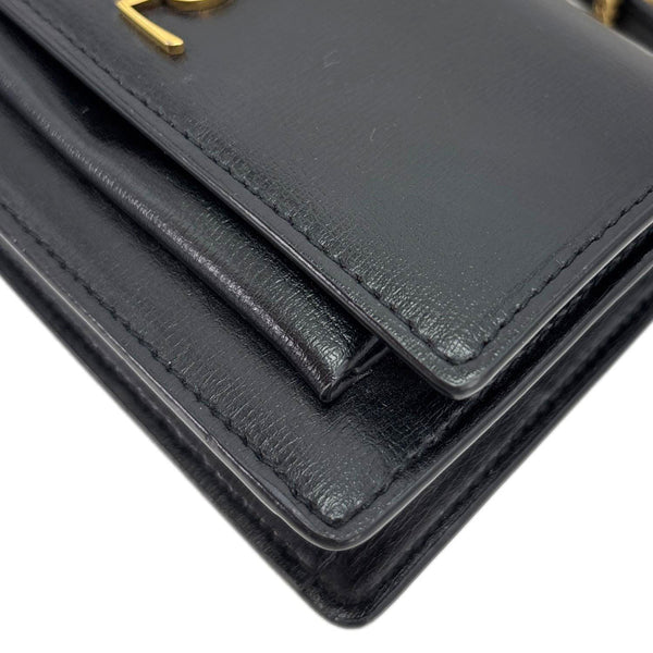 YVES SAINT LAURENT Monogram Sunset Mini Leather Crossbody Bag Black