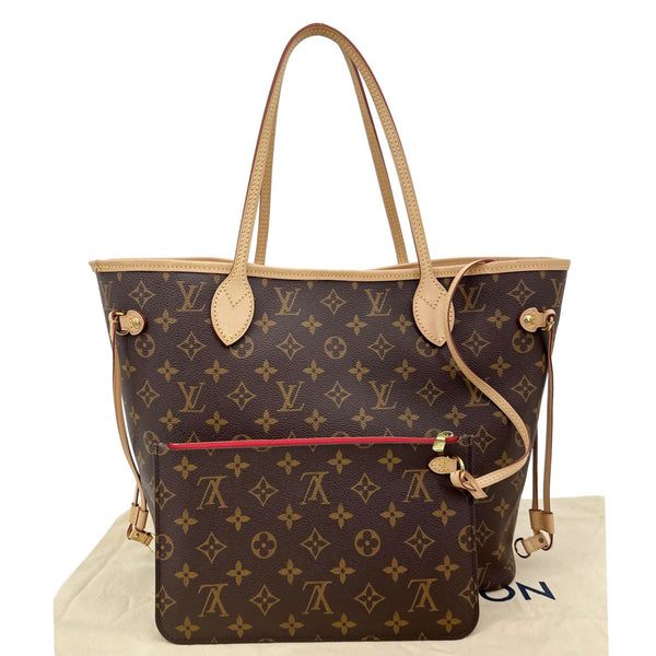 LOUIS VUITTON Neverfull MM NM Monogram Canvas Tote Bag Brown