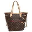LOUIS VUITTON Neverfull MM NM Monogram Canvas Tote Bag Brown