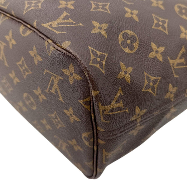 LOUIS VUITTON Neverfull MM NM Monogram Canvas Tote Bag Brown