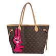 LOUIS VUITTON x Sun Yitian Neverfull MM Rabbit Monogram Canvas Tote Bag Brown