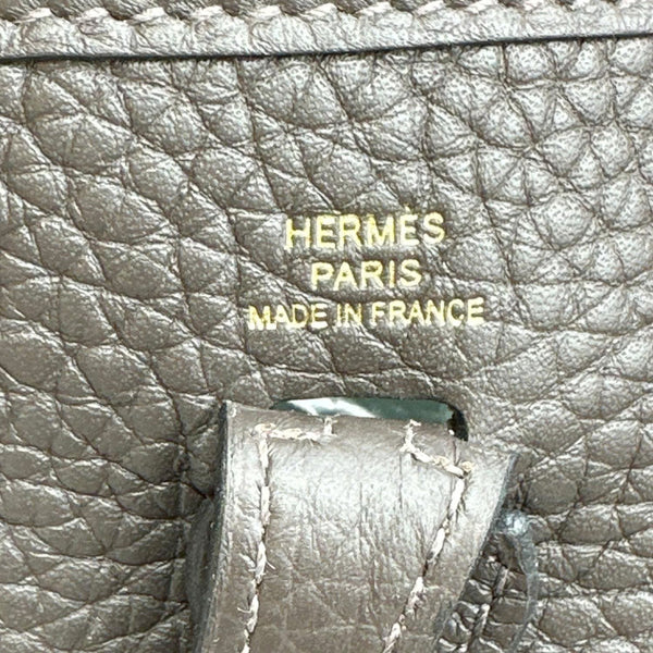 HERMES Evelyne TPM 16 Amazone Clemence Leather Crossbody Bag Dark Brown