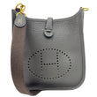HERMES Evelyne TPM 16 Amazone Clemence Leather Crossbody Bag Dark Brown