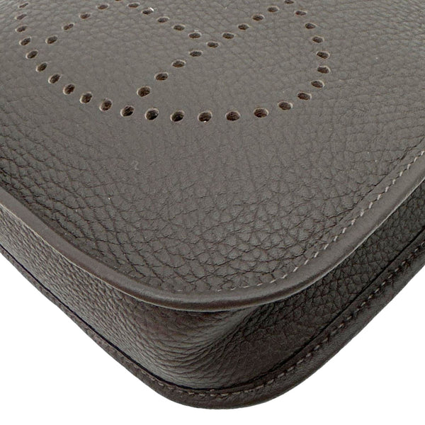 HERMES Evelyne TPM 16 Amazone Clemence Leather Crossbody Bag Dark Brown