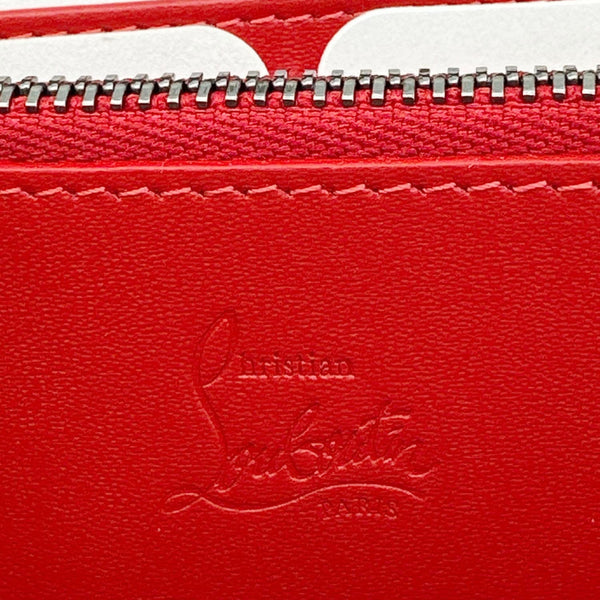 CHRISTIAN LOUBOUTIN Panettone Spiked Calf Leather Zip Around Wallet Black