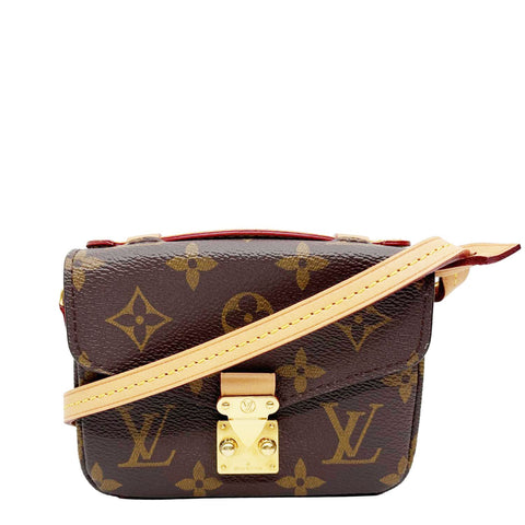 LOUIS VUITTON Metis Pochette Micro Monogram Canvas Shoulder Bag Brown