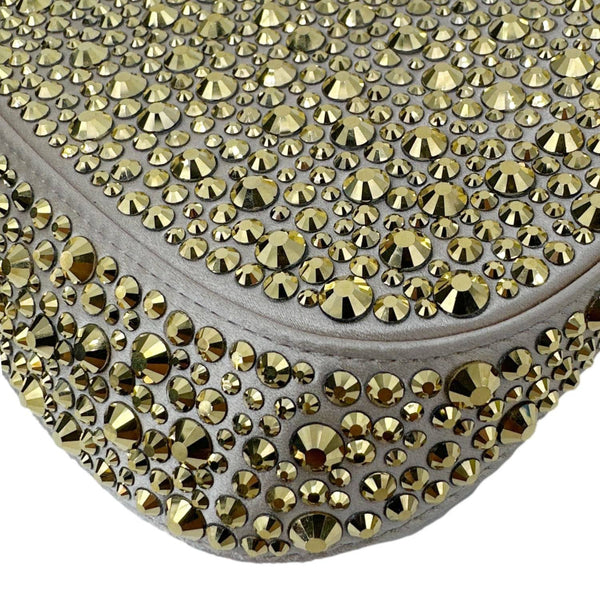 PRADA Cleo Cristal Embellished Satin Shoulder Bag Gold