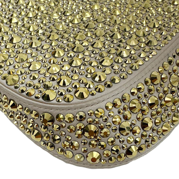PRADA Cleo Cristal Embellished Satin Shoulder Bag Gold