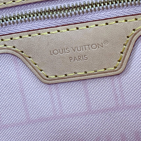 LOUIS VUITTON Neverfull MM Damier Azur Tote Bag White