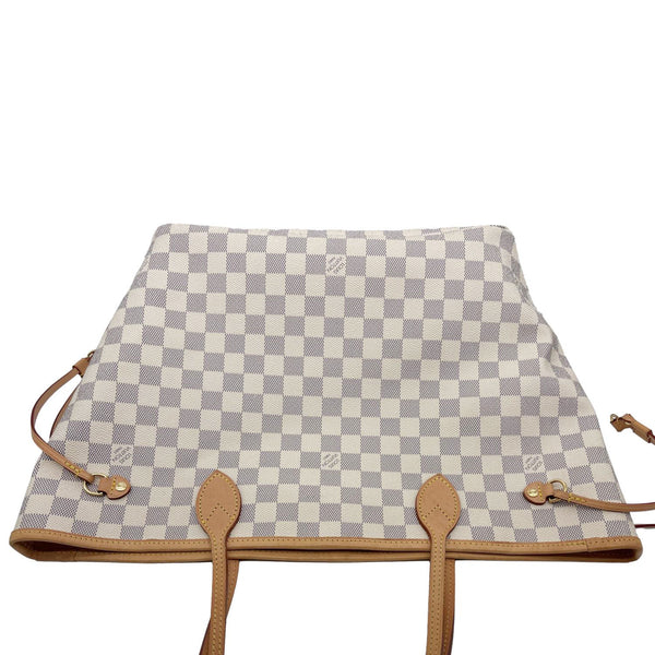 LOUIS VUITTON Neverfull MM Damier Azur Tote Bag White