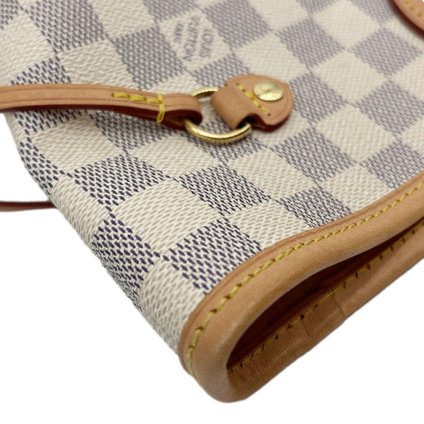 LOUIS VUITTON Neverfull MM Damier Azur Tote Bag White