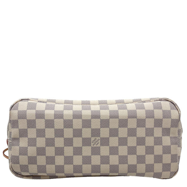 LOUIS VUITTON Neverfull MM Damier Azur Tote Bag White