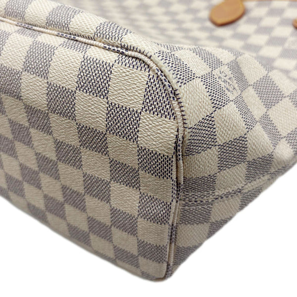 LOUIS VUITTON Neverfull MM Damier Azur Tote Bag White