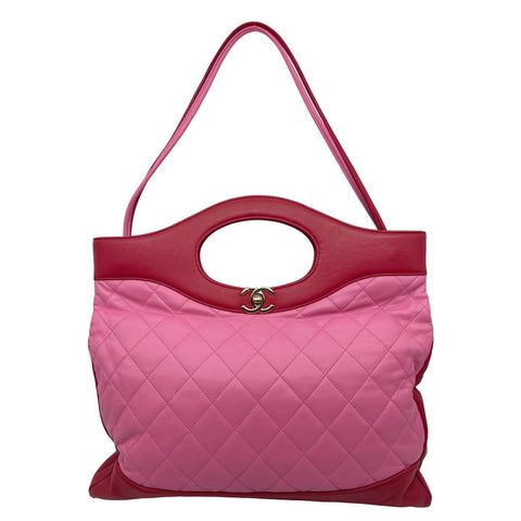 CHANEL Large 31 Shopping Calfskin Leather Shoulder Bag Pink