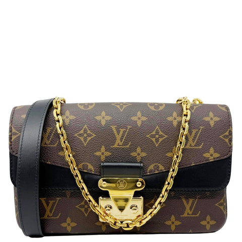 LOUIS VUITTON Marceau Monogram Canvas Chain Shoulder Bag Black