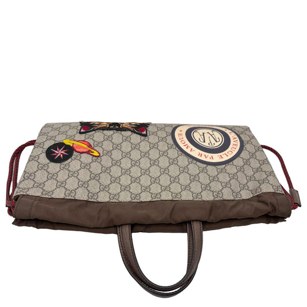 GUCCI Courrier Drawstring GG Supreme Canvas Backpack Beige 473872