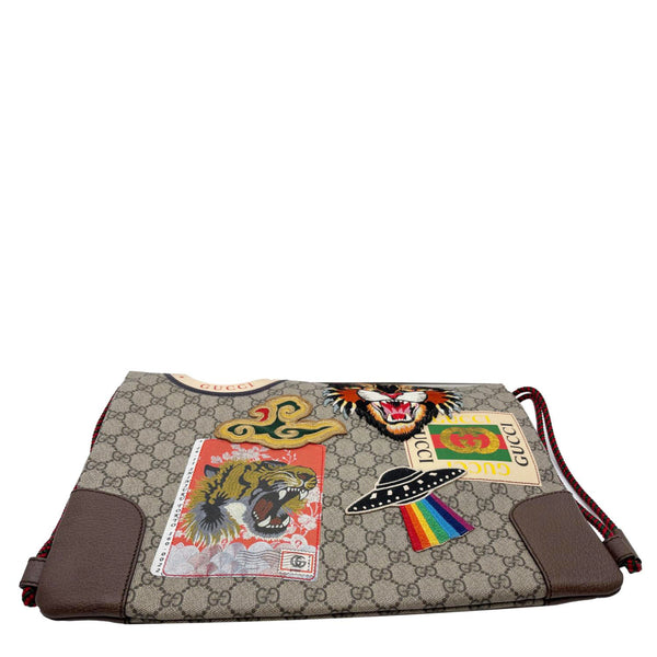 GUCCI Courrier Drawstring GG Supreme Canvas Backpack Beige 473872