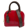 LOUIS VUITTON Alma BB Monogram Vernis Satchel Bag Red