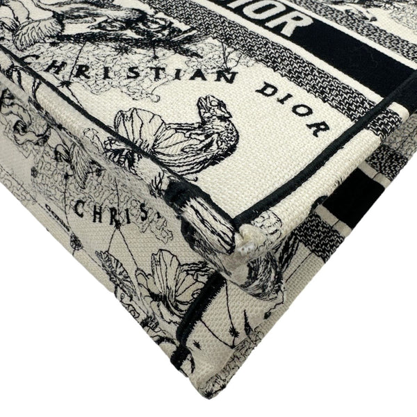 CHRISTIAN DIOR Book Medium Embroidered Canvas Tote Bag White