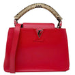 LOUIS VUITTON Capucines BB Python Handle Leather Satchel Bag Red