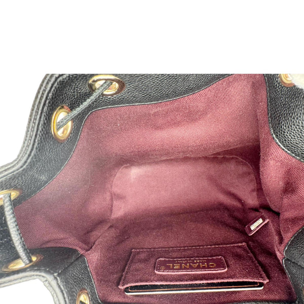 CHANEL Business Affinity Caviar Quilted Leather Drawstring Bucket Bag Black