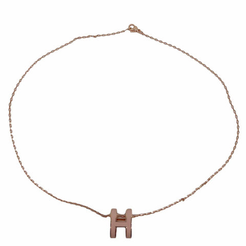 HERMES Pop H Metal Pendant Necklace Rose Dragee