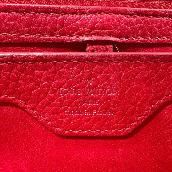 LOUIS VUITTON Capucines BB Python Handle Leather Satchel Bag Red