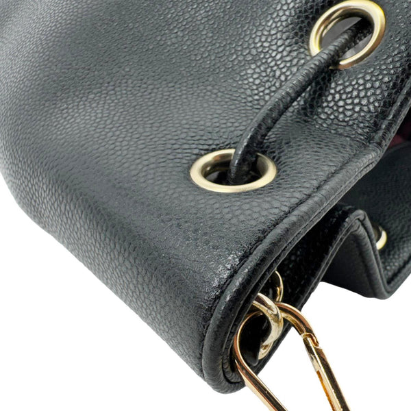 CHANEL Business Affinity Caviar Quilted Leather Drawstring Bucket Bag Black