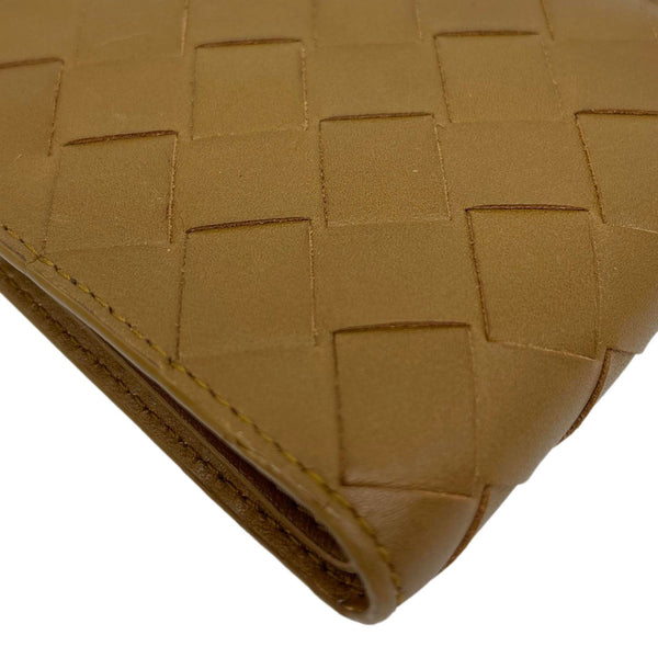 BOTTEGA VENETA Intrecciato Leather Bifold Wallet Brown