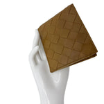 BOTTEGA VENETA Intrecciato Leather Bifold Wallet Brown