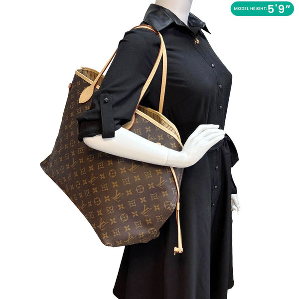 LOUIS VUITTON Neverfull GM Monogram Canvas Tote Bag Brown